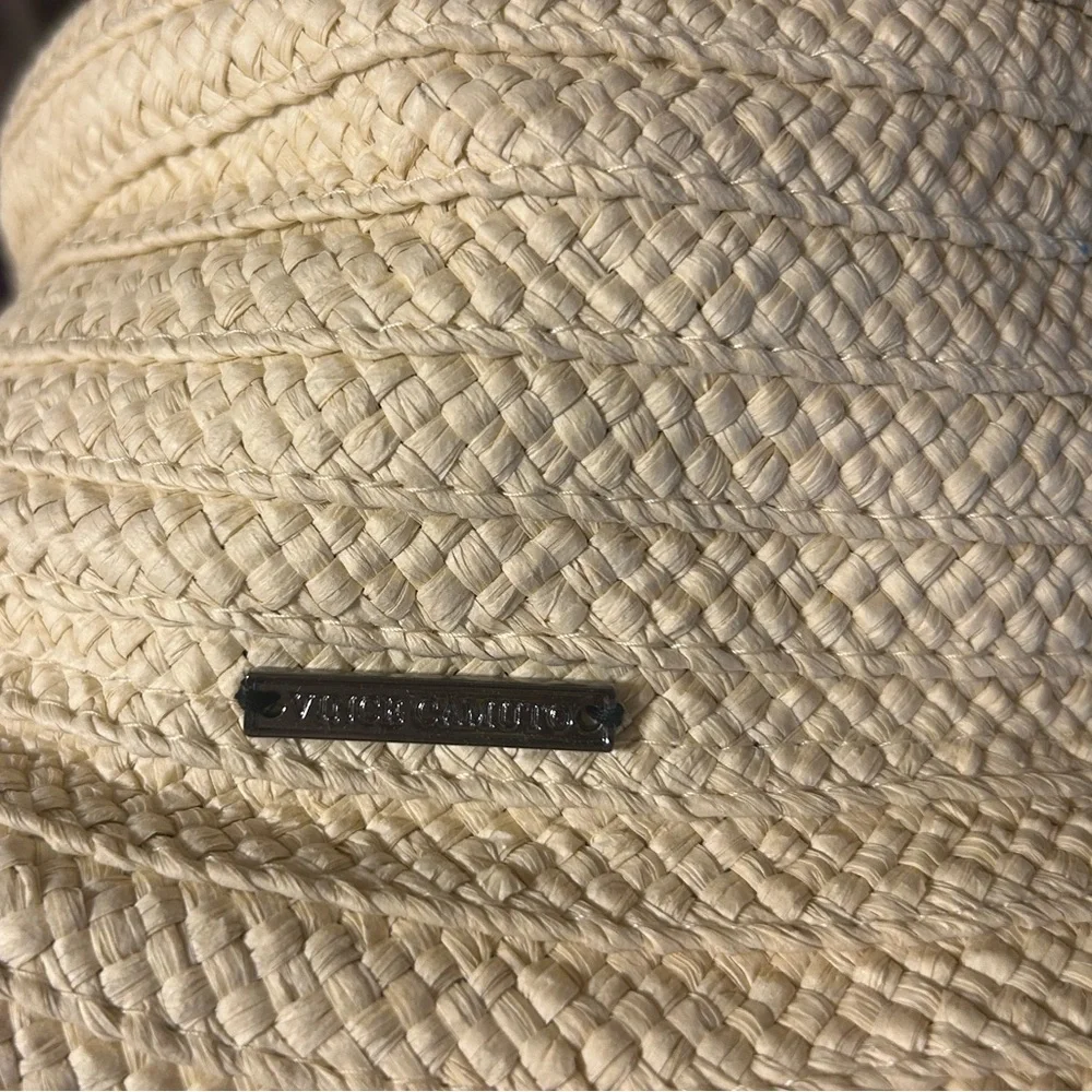 Vince Camuto Floppy Straw & Embroidered Sun Hat